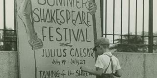New York Summer Shakespearae Festival poster. Photo by George E. Joseph. Billy Rose Theatre Division, The New York Public Library for the Performing Arts.